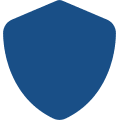 A blue shield is shown on the green background.